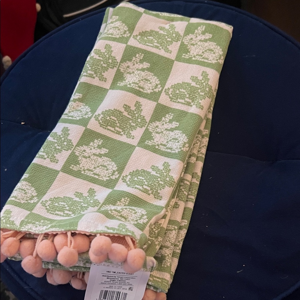 Threshold Green and White Bunny Towel Set